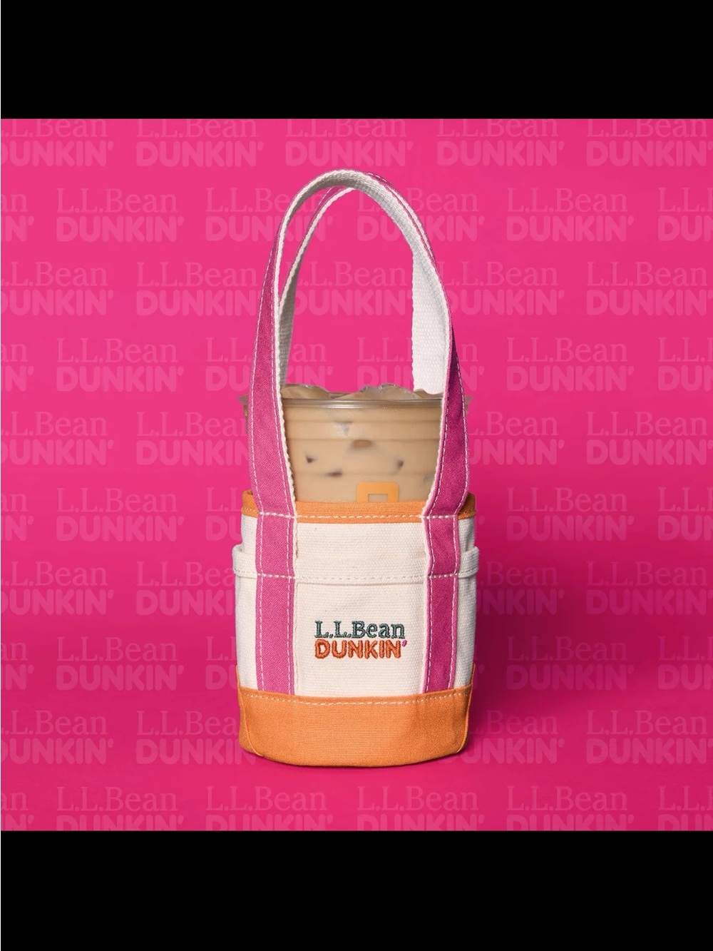 L.L. Bean/Dunkin Mini Boat and Tote in Pink, Orange and Cream